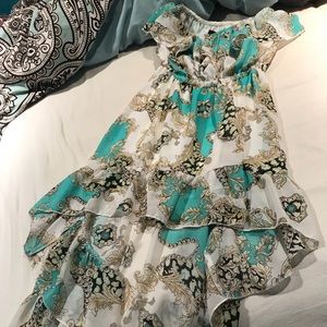 Strapless hi-low dress